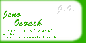 jeno osvath business card